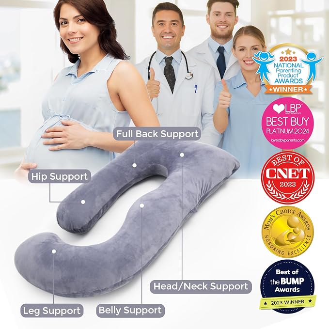 Momcozy Pregnancy Pillows for Sleeping, U Shaped Full Body Maternity Pillow - Image 4
