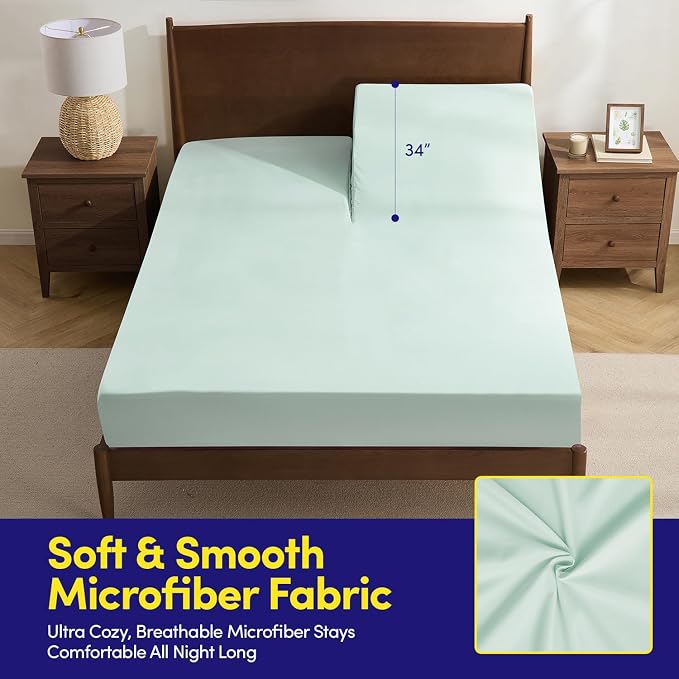 Split Head King Sheets Set for Adjustable Beds 4 Piece Flex Top Bed Sheets – - Image 3