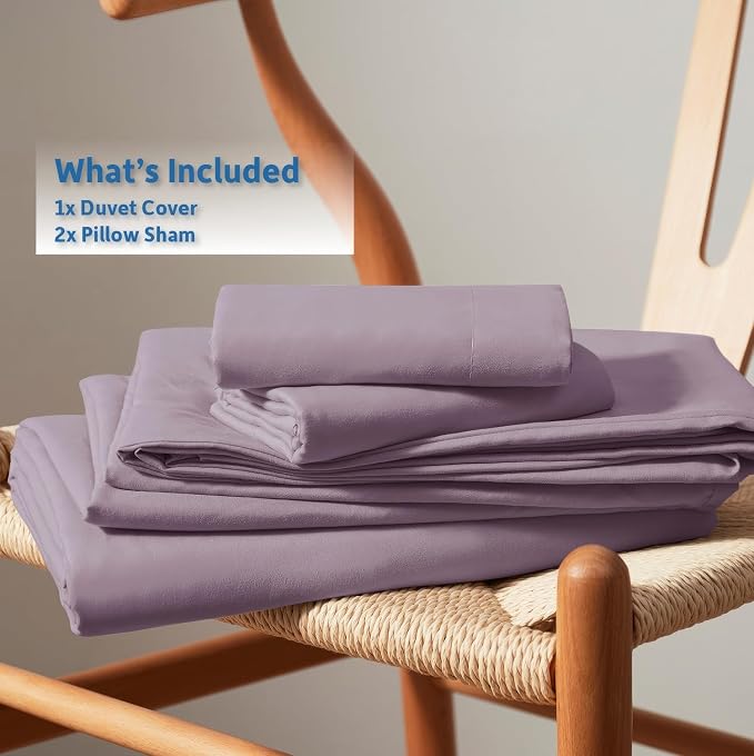 Nestl Dusty Purple California King Duvet Cover Sets - Image 9