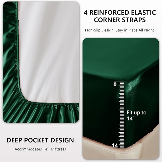 CozyLux Satin Sheets King Size Sheet Set - Image 4