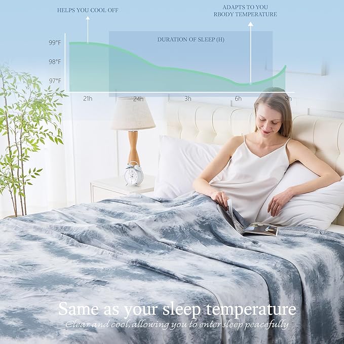 Cooling Blanket Throw Size for Hot Sleepers Ultra Lightweight & Breathable - Image 3