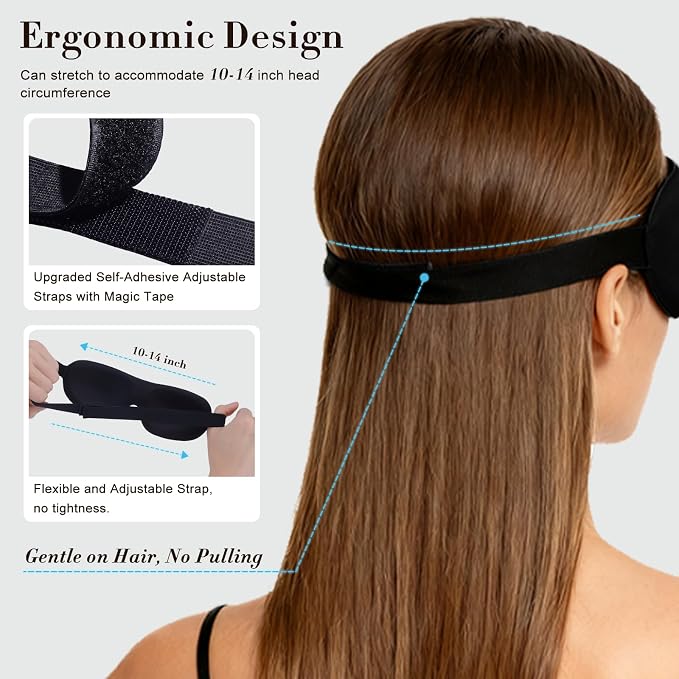 PrettyCare 3D Sleep Mask 2 Pack, Eye Mask - Image 4