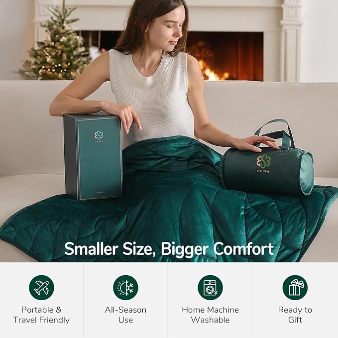 Kaisa Weighted Lap Blanket 7 lbs 41" x 53", Cozy Luxury Crystal Velvet Small - Image 3