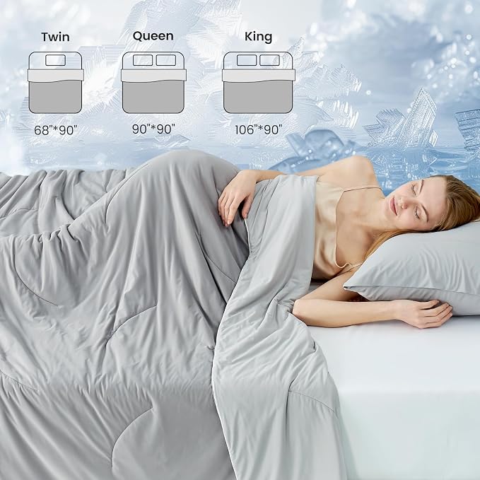 Cozy Bliss Cooling Comforter Twin Size, Reversible Lightweight Cooling Blankets - Image 8