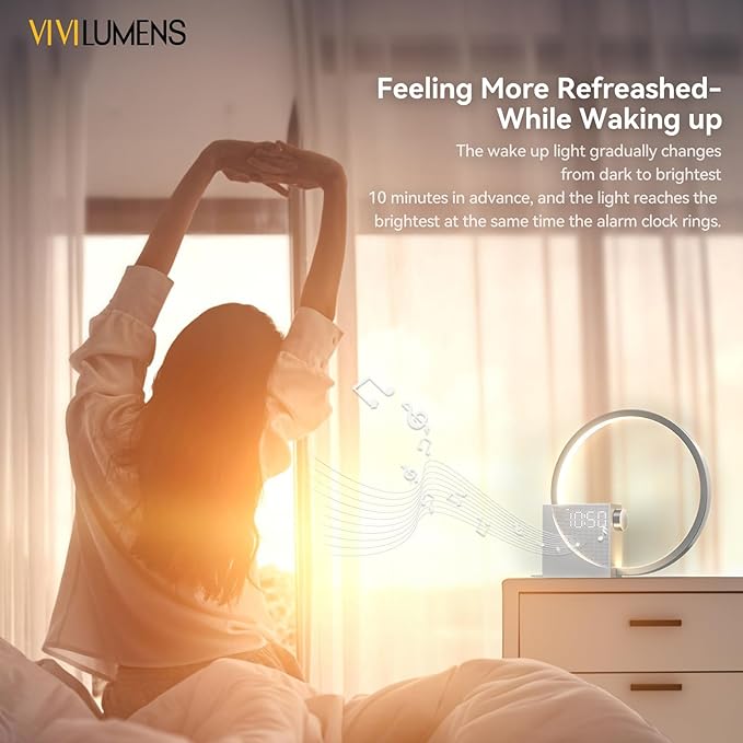 Vivilumens Sunrise Digital Alarm Clock, Sleep Aid Timer - Image 7