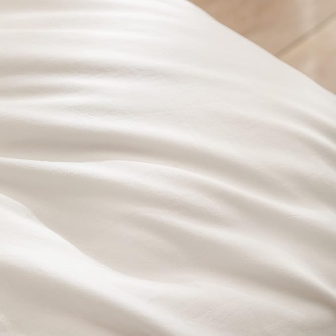 BESTOUCH Duvet Cover Set 100% Washed Cotton Linen Feel Super Soft Comfortable - Image 6