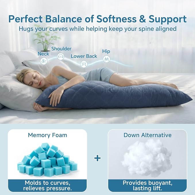 BEDELITE Cooling Body Pillow for Adults, Creative Ultra Soft Cool-Touch Quilted - Image 4