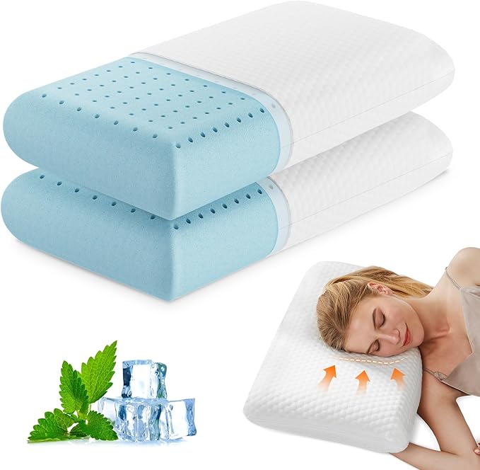 DUMOS Memory Foam Pillows for Sleeping 2 Pack, Bed Pillows for Adults by DumosLifestyle