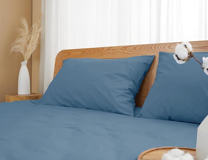 Pillow Cases, King Size Cotton Percale Weave Pillowcases, Pre-Shrunk Breathable - Image 7