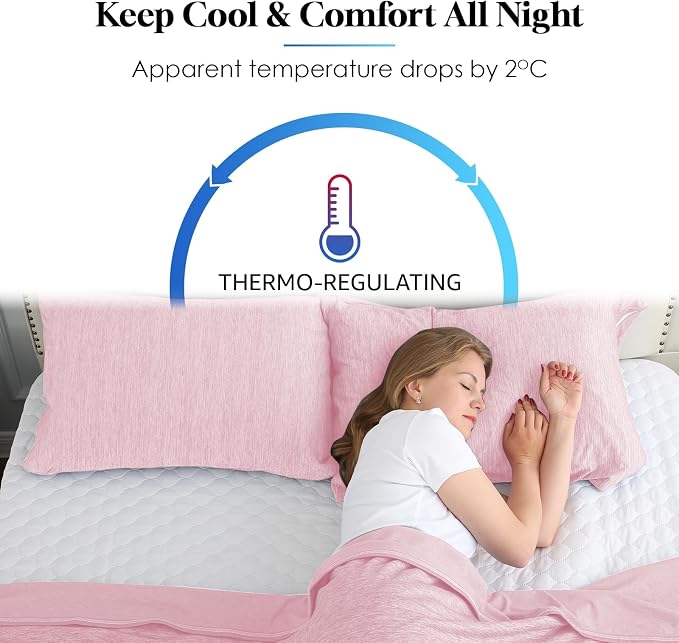CHOSHOME Cooling Pillow Cases Zipper Pillow Covers Q-Max > 0.45 Zippered - Image 2
