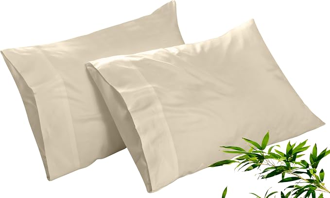 Royale Linens Cooling Pillow Cases Standard Size Set of 2-100% Rayon Derived by ROYALELINENS