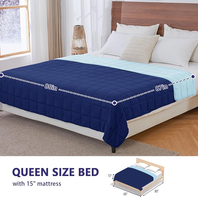 King Size Weighted Blanket for Adults Cooling Heavy Blanket for Sleeping - Image 2