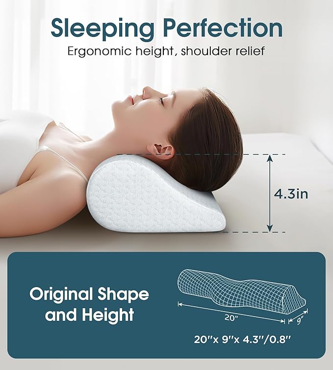Cervical Neck Pillows for Pain Relief Sleeping, High-Density Memory Foam Pillow - Image 4