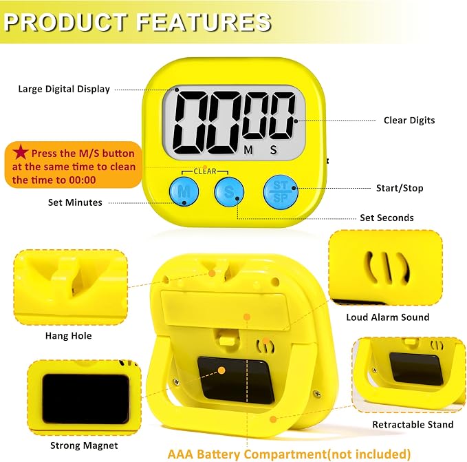 ZILLEEN Classroom Timer for Kids Teachers 2 Pack Digital Timers - Image 7