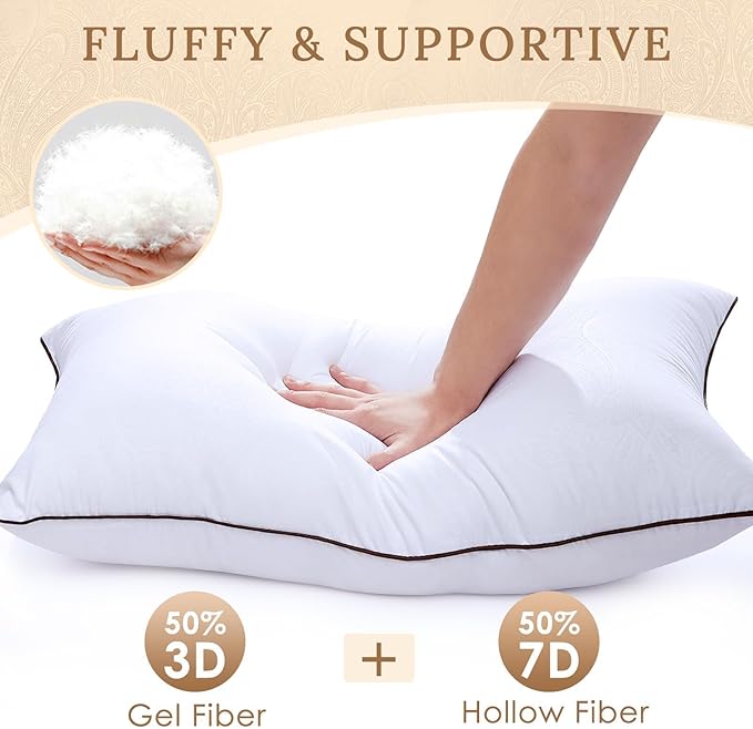 HUXMEYSON King Size Pillows Set of 4, Luxury Hotel Bed Pillows Set - Image 3