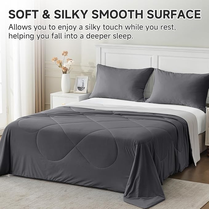 HOMFINE Cooling Comforter Twin Size, Japanese Double-Sided Cold Tech Fabric - Image 4