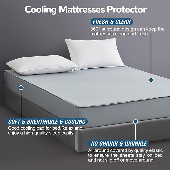 Ailemei Direct Cooling Thin Mattress Pad, King Size Mattress Topper - Image 6