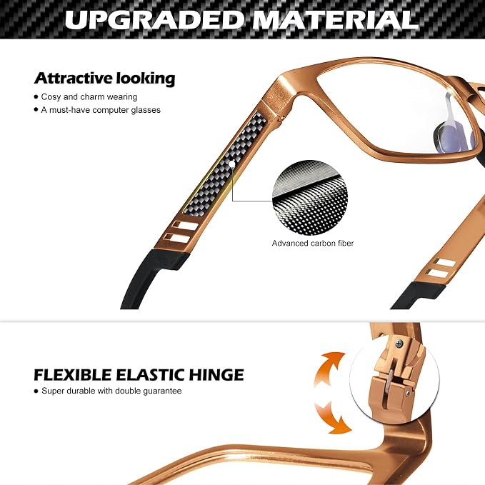 ANYLUV Blue Light Blocking Glasses Men Computer Gaming Glasses Lightweight - Image 3