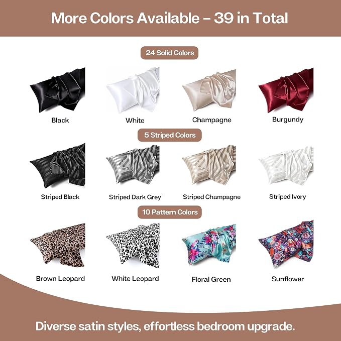 MR&HM Satin Body Pillow Cover, Soft and Breathable Body Pillow Case - Image 7