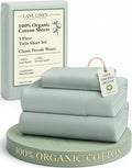 LANE LINEN 100% Organic Cotton Twin Bed Sheet Set, Soft & Comfy Low Pill Fade by LaneLinen