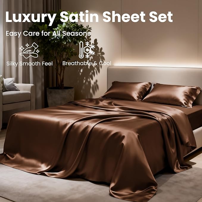 Love's cabin Full Size Satin Sheet Sets - Image 8