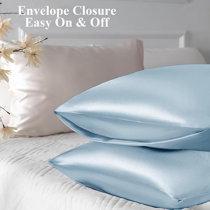 2 Pack Satin Pillowcase for Hair and Skin, Soft as Silk Pillowcases for Hair - Image 7