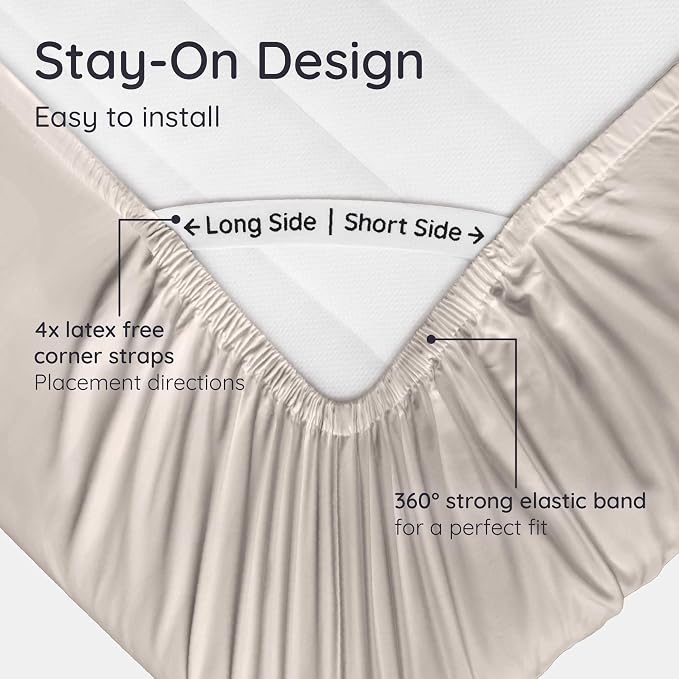 Bambaw 100% Viscose Derived from Bamboo Fitted Sheet Queen Size, Cooling Fitted - Image 5