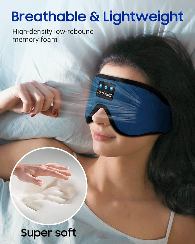 LC-dolida Sleeping Headphones Eye Mask, Sleep Mask - Image 4