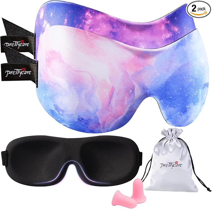 PrettyCare 3D Sleep Mask 2 Pack, Eye Mask by PrettyCare