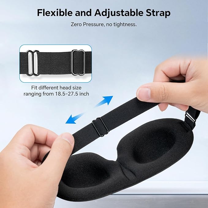 YIVIEW Sleep Mask for Back and Side Sleeper Pack of 3, 100% Light Blocking 3D - Image 4