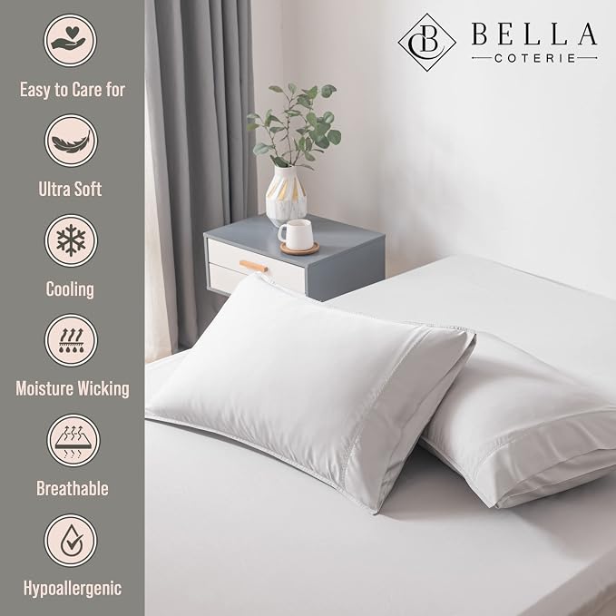 Bella Coterie | Luxury Bamboo Viscose Queen Size Pillowcase Set | 100% - Image 2