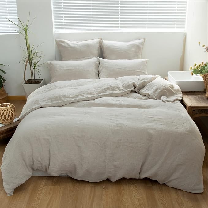 Simple&Opulence 100% Linen Duvet Cover Set 3pcs Basic Style Natural French by SimpleOpulence