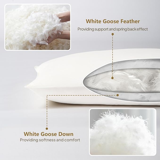 Goose Down Body Pillows for Adults, Large Body Pillow for Side Sleeper - Image 4