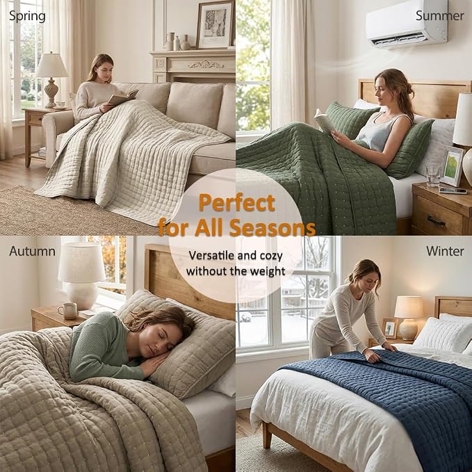 WDCOZY California Oversized Cal King Size Quilt Bedding Sets - Image 8