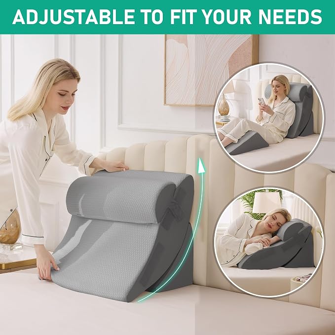 4PCS Wedge Pillow Set for After Surgery, Orthopedic Bed Wedge Pillow for Back - Image 4