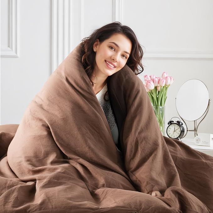 NEXHOME PRO Duvet Cover Set Kids Twin Size Linen Look Organic Natural 100% - Image 7
