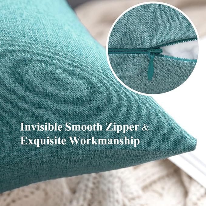 MIULEE Pack of 2 Decorative Outdoor Solid Waterproof Throw Pillow Covers Euro - Image 3