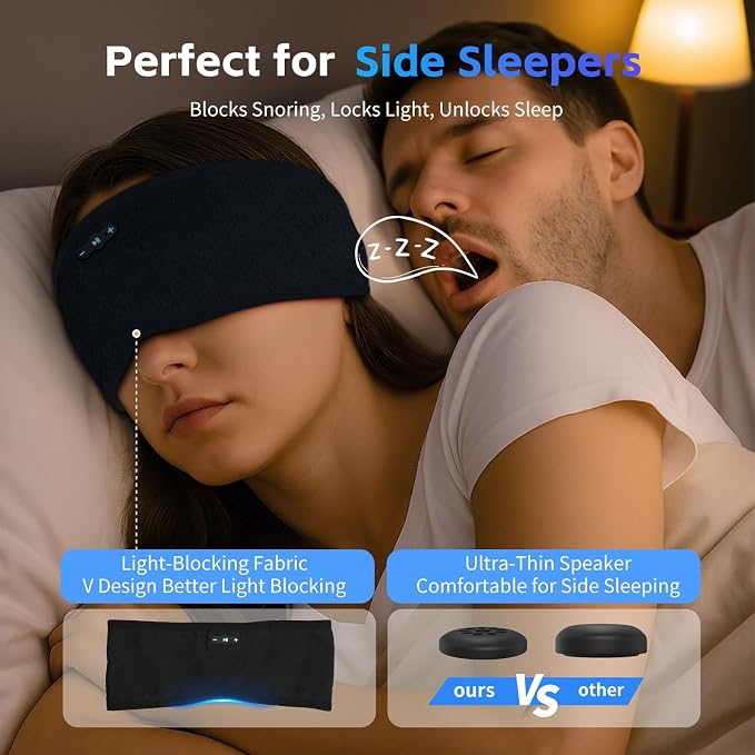 Sleep Headphones Bluetooth 6.0 Headband, 20Hr Headband Headphones - Image 4