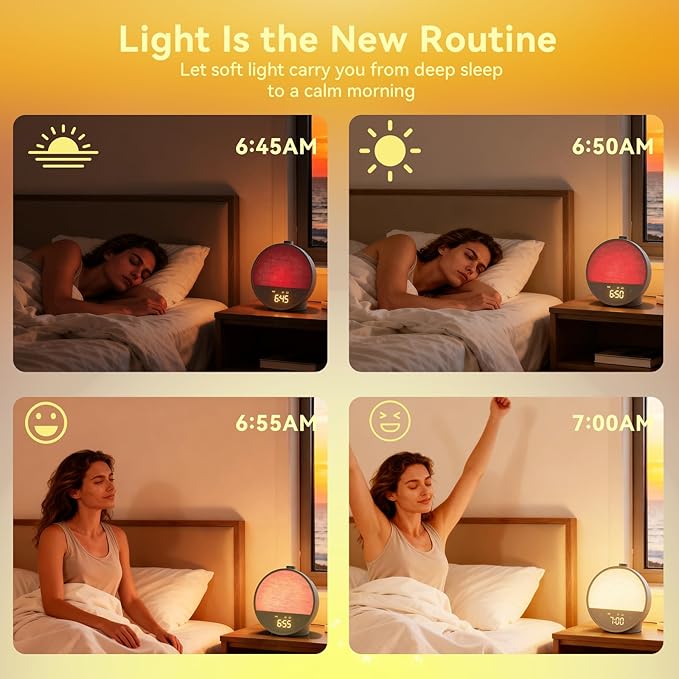 Vivilumens Sunrise Alarm Clock, Gentle Wake-Up Light & Sound Machine, Dual - Image 4