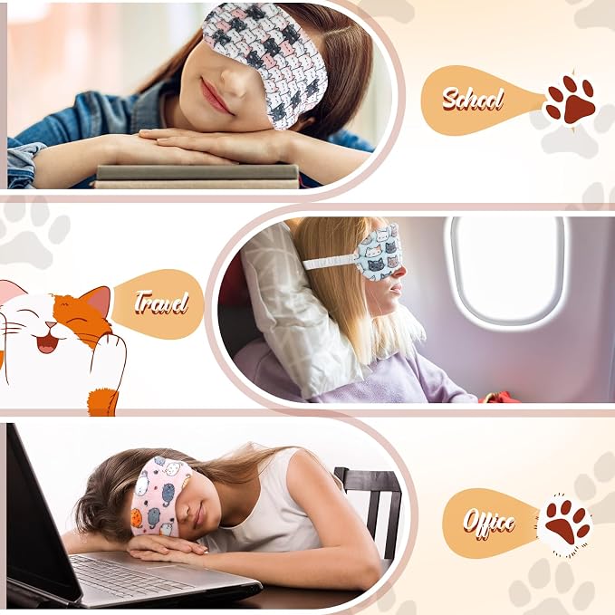 Cuffbow 6 Pack Plush Sleep Mask Set, Cute Plush Eye Masks - Image 5