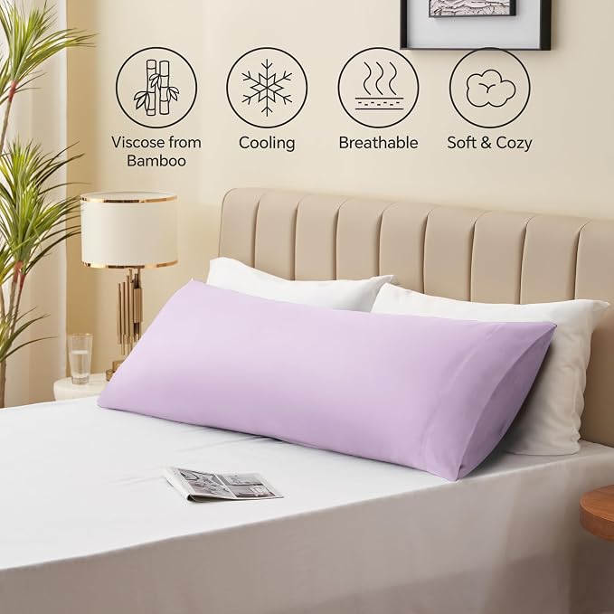 BEDELITE Body Pillow Case Cover, Rayon Made from Bamboo, Cooling Body Pillow - Image 5
