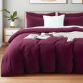 NEXHOME PRO 100% Washed Cotton Duvet Cover Queen Size, Ogranic Natural Linen by NEXHOMEPRO