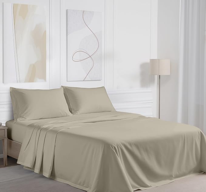 RUVANTI 100% Cotton Sheets – King Size Percale Bedding, Cooling & Breathable - Image 2