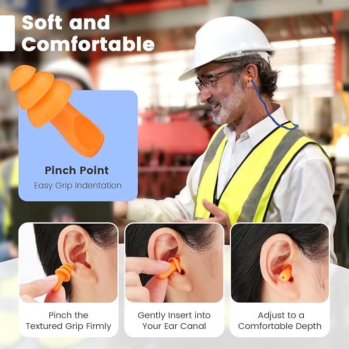 Silicone Ear Plugs, 100 Pairs Hearing Protection - Image 5