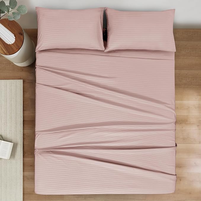 Mejoroom Striped Full Size Sheets – Extra Soft Full Size Bed Sheets - Image 2