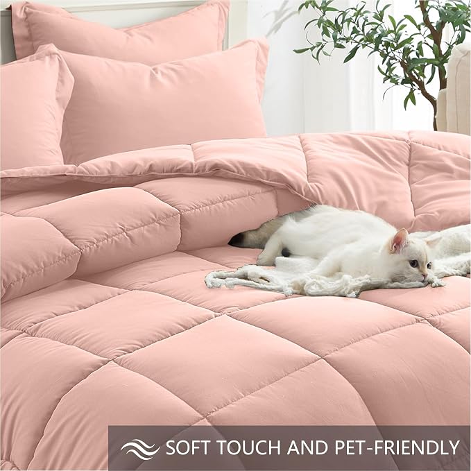 Homelike Moment King Size Comforter Set Pink, Comforters King Size Bed Sets - Image 4