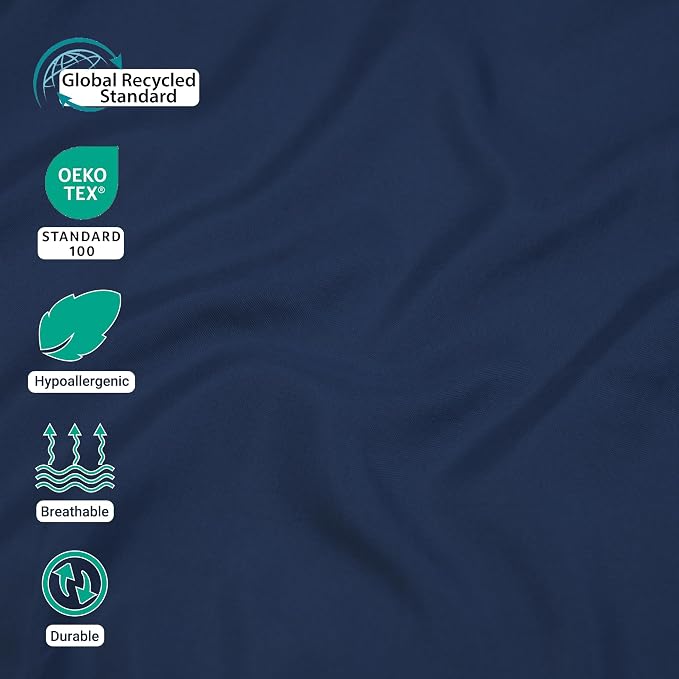 ZPECC Queen Flat Sheet Only 1 Pack, Durable Navy Top Bed Sheets Hypoallergenic - Image 2