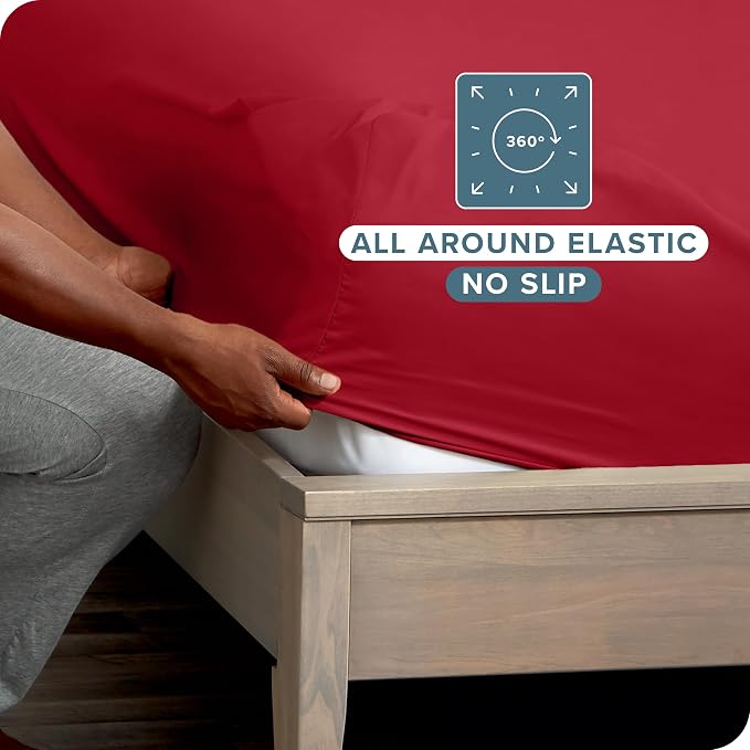 Bare Home 2-Pack Fitted Bottom Sheets King - Image 3