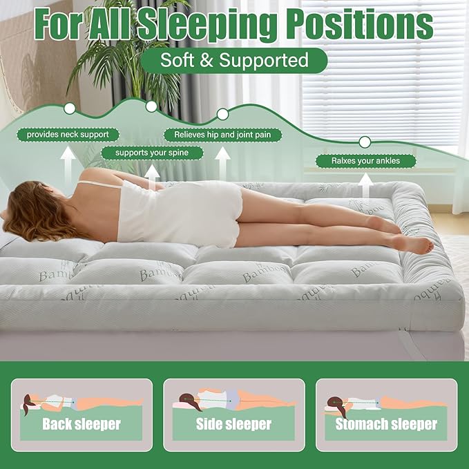 WhatsBedding 5 Inch Memory Foam Mattress Topper King Size - Image 8