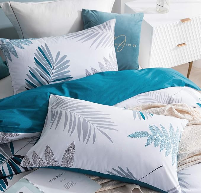 SLEEPBELLA Duvet Cover Full, 600 Thread Count Cotton Leaf Botanical Pattern - Image 3